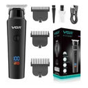 Recortadora de barba y cabello profesional Lyxo VGR V-937 negra con pantalla LED, peines guía y accesorios de carga