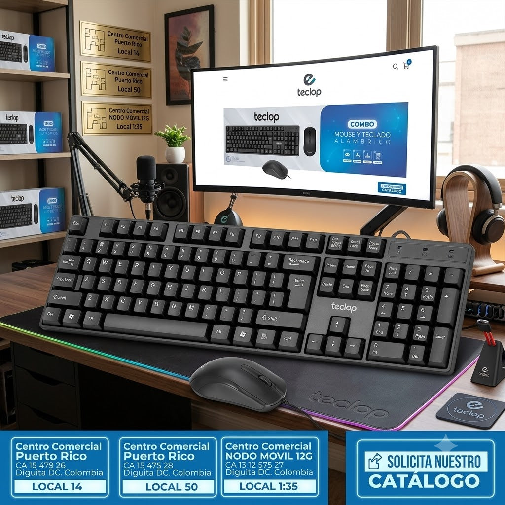 Combo teclado y mouse alambric