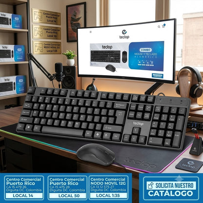 Combo teclado y mouse alambric